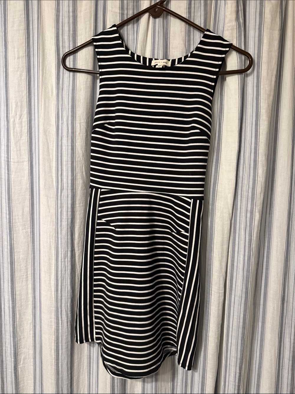 Urban Outfitters silence + noise Black and White Sleeveless Fit-and-Flare Dress